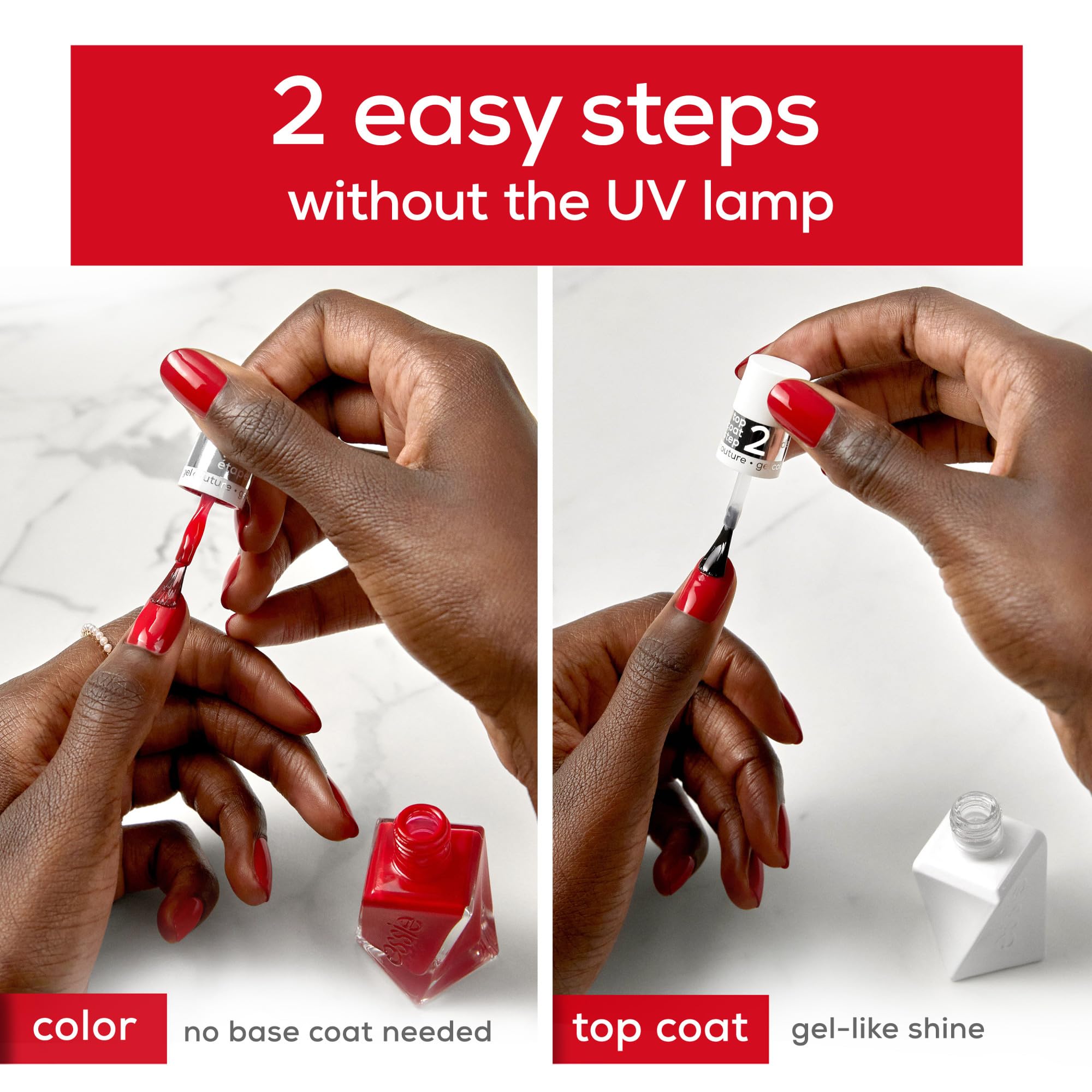 Essie Gel Couture Long-Lasting Nail Polish, Vegan, Clear, Shiny Top Coat, 0.46 fl oz - Image 4