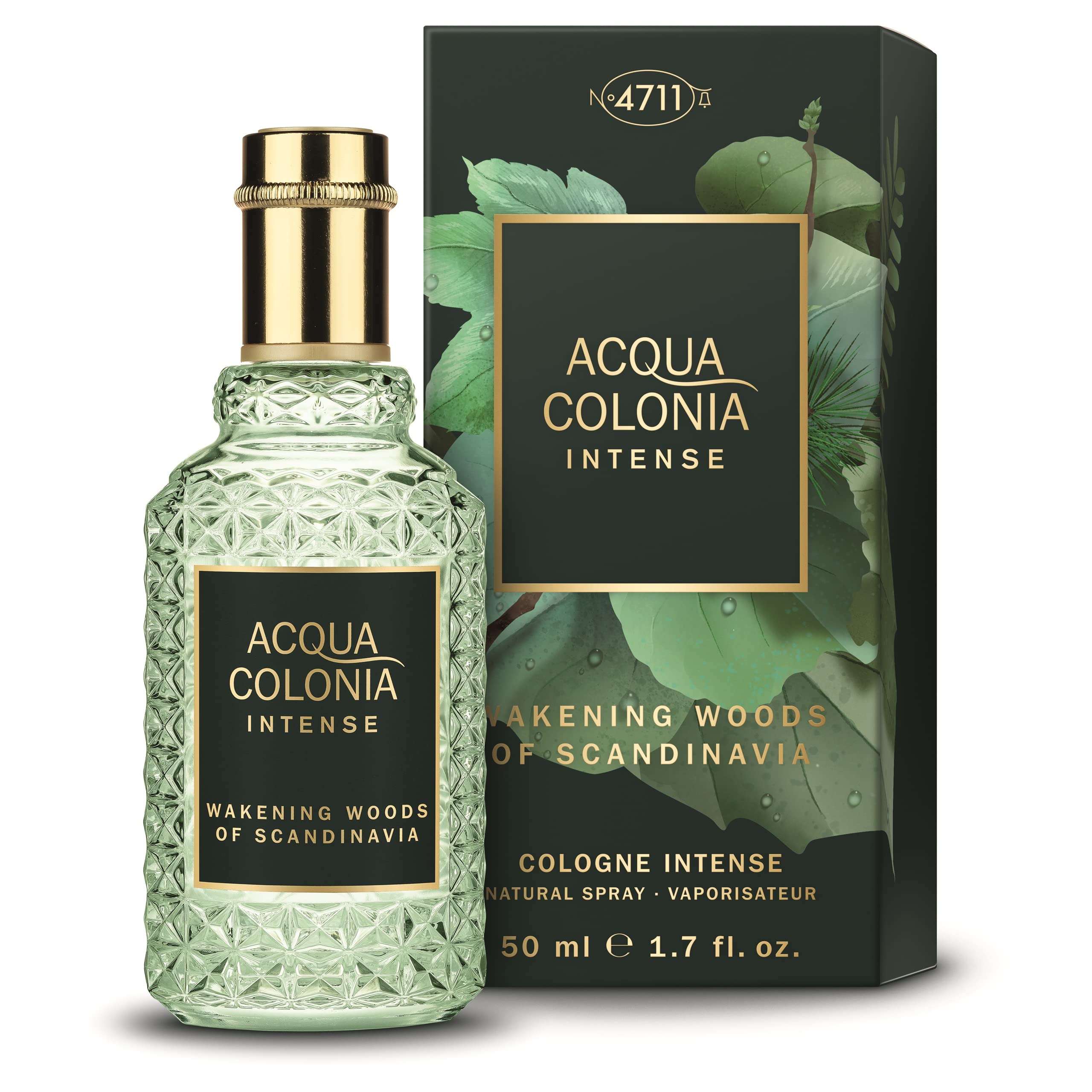 4711 Acqua Colonia Intense Wakening Woods of Scandinavia | Eau de Cologne - aromatic-woody - wellness for the senses | 50 ml natural spray