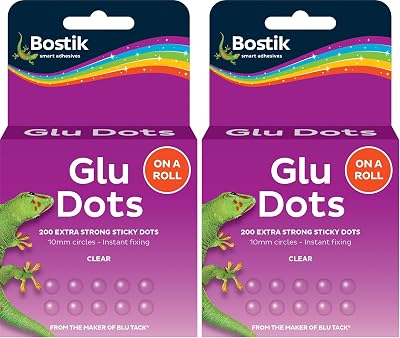 Bostik Glu Dots on a Roll Extra Strong 200 Dots Pack of 2 Clear