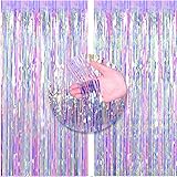 2pcs 3ft x 8.3ft Shiny Corlorful Metallic Tinsel