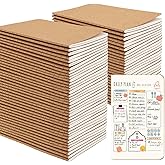 Oucaru 64PCS Mini Notebooks Bulk, 3.5" x 5.5", Brown, 60 Pages Blank Paper Small Pocket Notebook Set, Mini Journal Memo Notepads for Students, Traveler, School Office Supplies