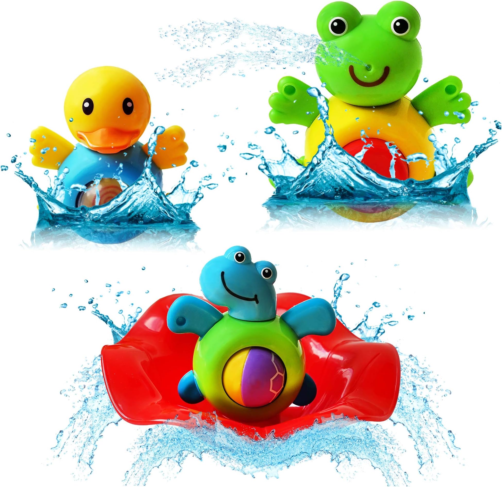 Baby Bath Toys Set for Infants, Toddlers - Spray Water Toys - Bathroom Animal Toys - Bathtub Toys for 6 9 12 18 Months and Up - Fun Bath Time Tub Toys Birthday Gift for 1 2 3 Year Old