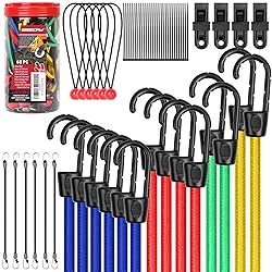60-Piece Bungee Cords Assorted Sizes