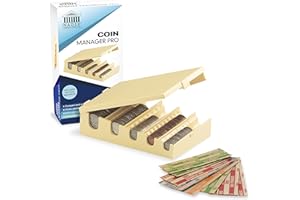 Nadex Coin Manager Pro - Coin Organizer Tray with 100 Coin Wrappers Included