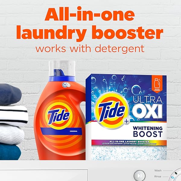 TIDE ULTRA OXI WHITENING BOOST, ALL IN ONE LAUNDRY BOOSTER, COLOR SAFE WHITENING, STAIN AND ODOR FIGHTER, 66 LOADS, 57 OZ