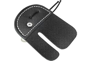 PATIKIL 2 Layer Leather Archery Finger Tabs, Finger Protective Gear Guard, Black