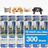 Leo 10-Inch Wide Lint Roller Refills, 6 Rolls with 50 Sheets Each (300 Sheets Total), Extra Sticky for Pet Hair, Carpet &amp; Floor Cleaning