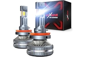 Laxmas H 11 LED Light Bulbs, 6500K Cool White IP68 Waterproof, Pack of 2