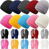 Shyyween Kids Beanie Hats and Gloves Set Children Knit Winter Warm Hat and Anti-Slip Gloves with Grip for Boy Girl Homeless