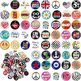 Kigeli 100 Pcs 80's Buttons Pins 1 Inch/ 25 mm Retro Punk Button Pin Slogans Sayings Pinback for Backpacks Bags Hats Jeans