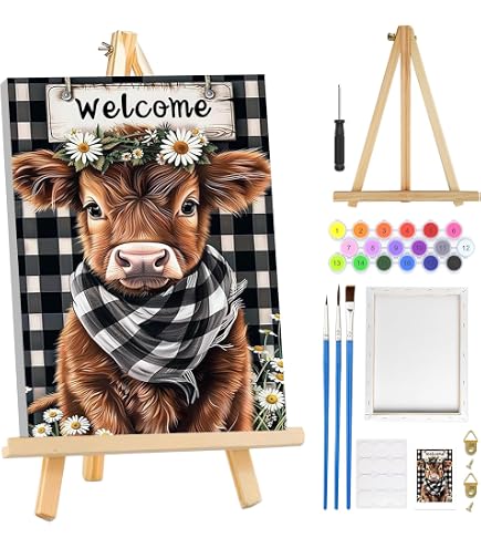 EOBROMD 4 Pack Peinture par Numero pour Adulte Enfant Mignon Animaux, Kit de Peinture à l'huile sur Toile Bricolage avec Cadre, DIY Peinture Acrylique pour Décoration de la Maison 20x20 cm EOBROMD 4 Pack Peinture par Numero pour Adulte Enfant Mignon Animaux, Kit de Peinture à l'huile sur Toile Bricolage avec Cadre, DIY Peinture Acrylique pour Décoration de la Maison 20x20 cm