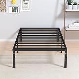 Maenizi Twin XL Bed Frames No Box Spring Needed, 14 Inch Heavy Duty Metal Twin XL Platform Bed Frame Support Up to 2500 lbs, Easy Assembly, Noise Free, Black