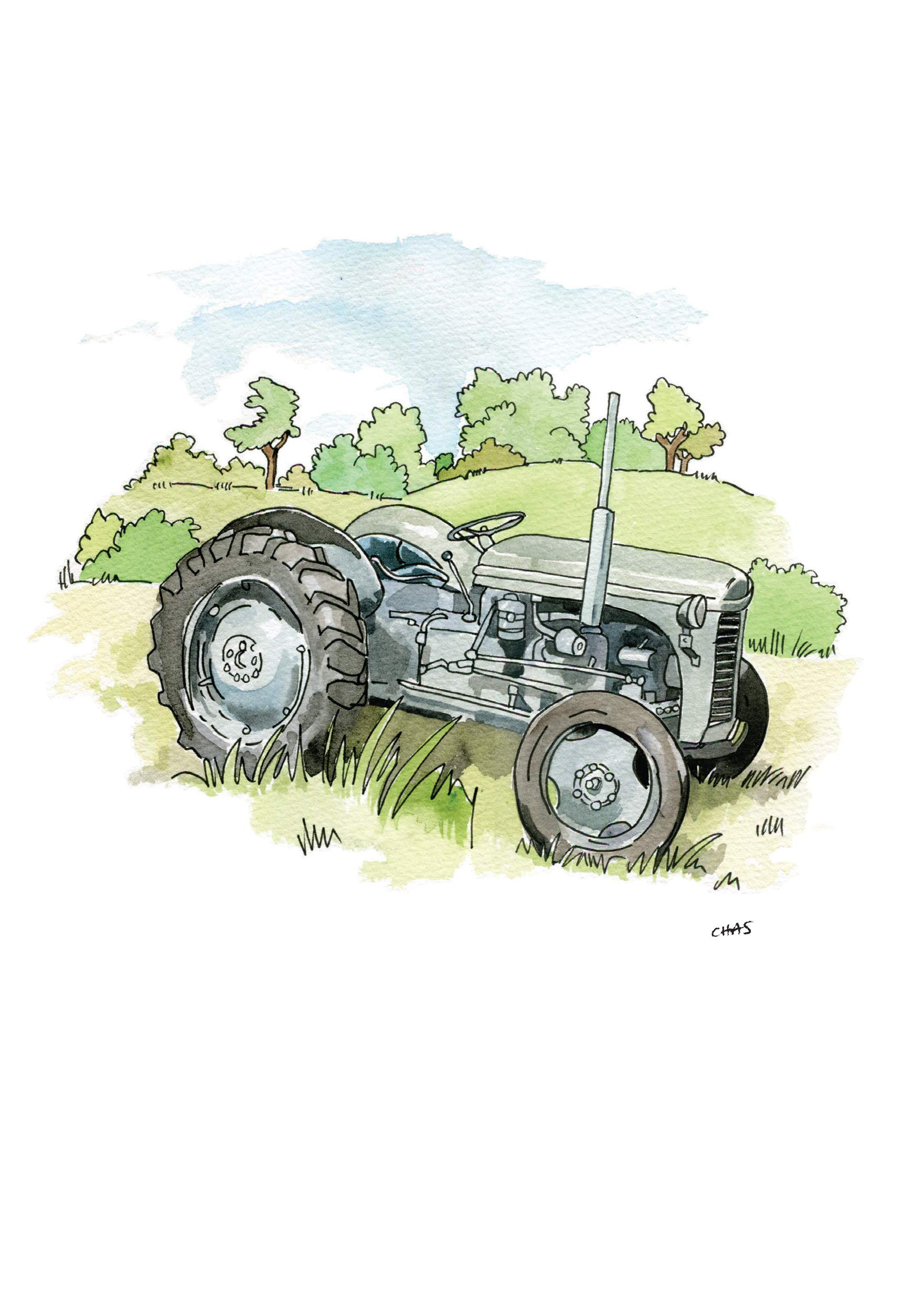 A5 Greeting Card - Grey Ferguson Tractor for Thank you's, Invitations, Birthdays etc. Blank Inside for Your own Message & cellophane Wrapped with Envelope (AC70)