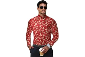 KGGEOO Men's Turtleneck Casual Basic High Neck Long Sleeve T Shirts Half Neck Lightweight Pullover Sweater