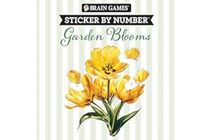 Brain Games - Sticker by Number Compact Edition: Garden Blooms | 7x7 Inches | Travel Size Activity Book for Adults & Kids 7+