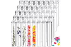 Xuhal 40 Pcs 115ml Plastic Test Tubes with Caps, 30 x 185mm Gumball Tubes as Storage Containers for Candy, Beads, Powder, Clear Test Tube for Sample Testing, Home Party