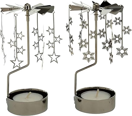 B&B 2 STK. Teelichthalter Windlicht Teelichtkarussell 2er Set Metall ...