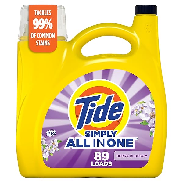 TIDE SIMPLY CLEAN & FRESH LIQUID LAUNDRY DETERGENT, BERRY BLOSSOM SCENT, 89 LOADS, 117 FL OZ (PACKAGING MAY VARY)