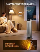 Dreo 25 Inch Ceramic Space Heater with Remote 70° Oscillation 4 Modes view 4
