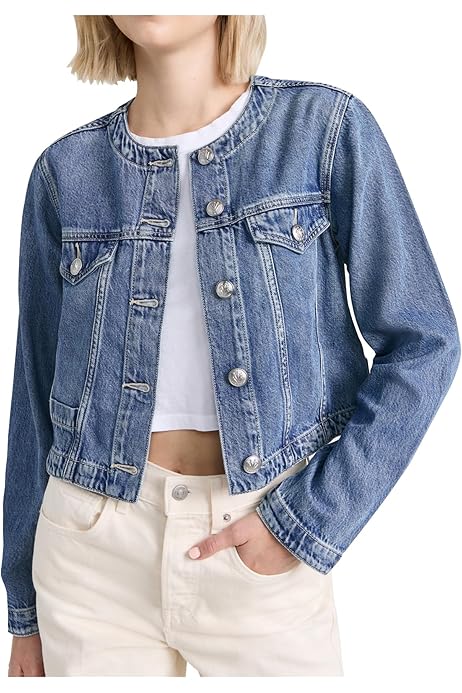 Amazon Chamarra De Mezclilla Mujer Azul Claro Chamarra Calvin