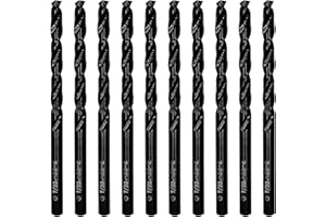 DelitonGude 7/32 inch HSS M35 Cobalt Twist Drill Bits,High Speed Steel,Pack of 10,Suitable for Hard Metals, Stainless Steel, Cast Iron and Other Hard Material(7/32inch)