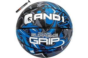 AND1 Supreme Grip Rubber Basketball: Official Regulation Size 7 (29.5 inches) - Deep Channel Construction Streetball, Made fo