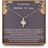 NOURISHLOV Mother in Law Gifts from Daughter in Law, Sterling Silver CZ Necklace for Mother In Law, Mom Gifts, Mother's Day Christmas Jewelry