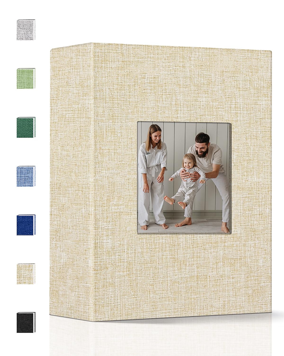 Popotop Photo Album 4x6-100 Photos Photo Books with 100 Vertical Pockets,Linen Cover Albums for Family Wedding Anniversary Baby Vacation Pictures