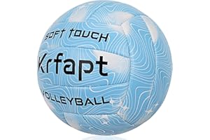 Krfapt Soft Volleyball & Beach Volleyball - Official Size 5 for Kids, Youth & Adults - Soft Touch Indoor Outdoor Volleyball for Park, Backyard & Training - Premium with Ripples & Stars Design