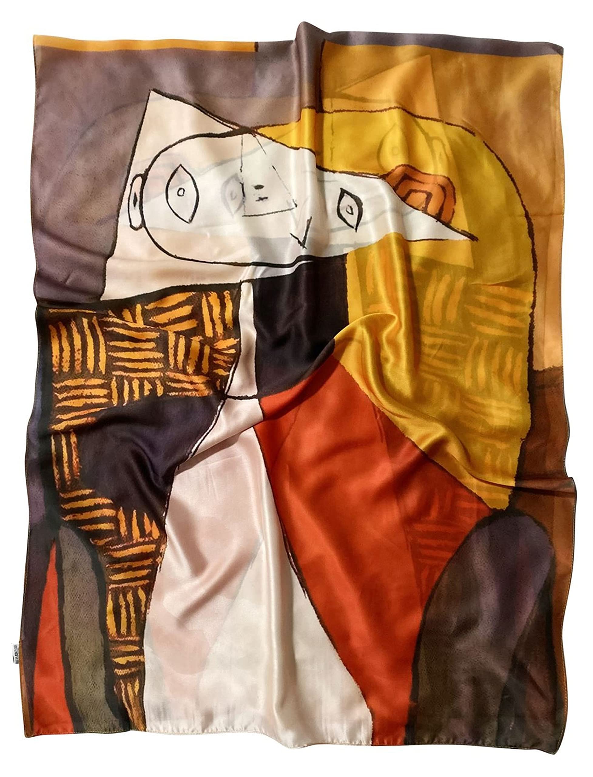 GFM® Women's Silk Blend Painting Or Art Based Summer Scarf (VSLK) (Picasso - Portrait)(FS-VSLK-3457-A) — image 1