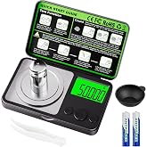 Wigearss Digital Milligram Scale 50g x 0.001g, Mini Precision Scale with Tare Weight Function, Calibration Weight ＆ Backlit LCD Display, Pocket Micro Scale for Weighing Powder, Gold, Jewelry, Herbs