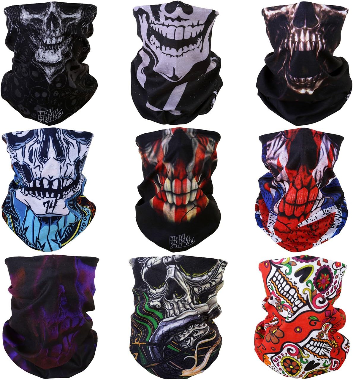8PCS 9PCS Multifunction Magic Motorcycle Outdoor Sport Seamless Colorful Tube Half Face Wrap Headband Scarf
