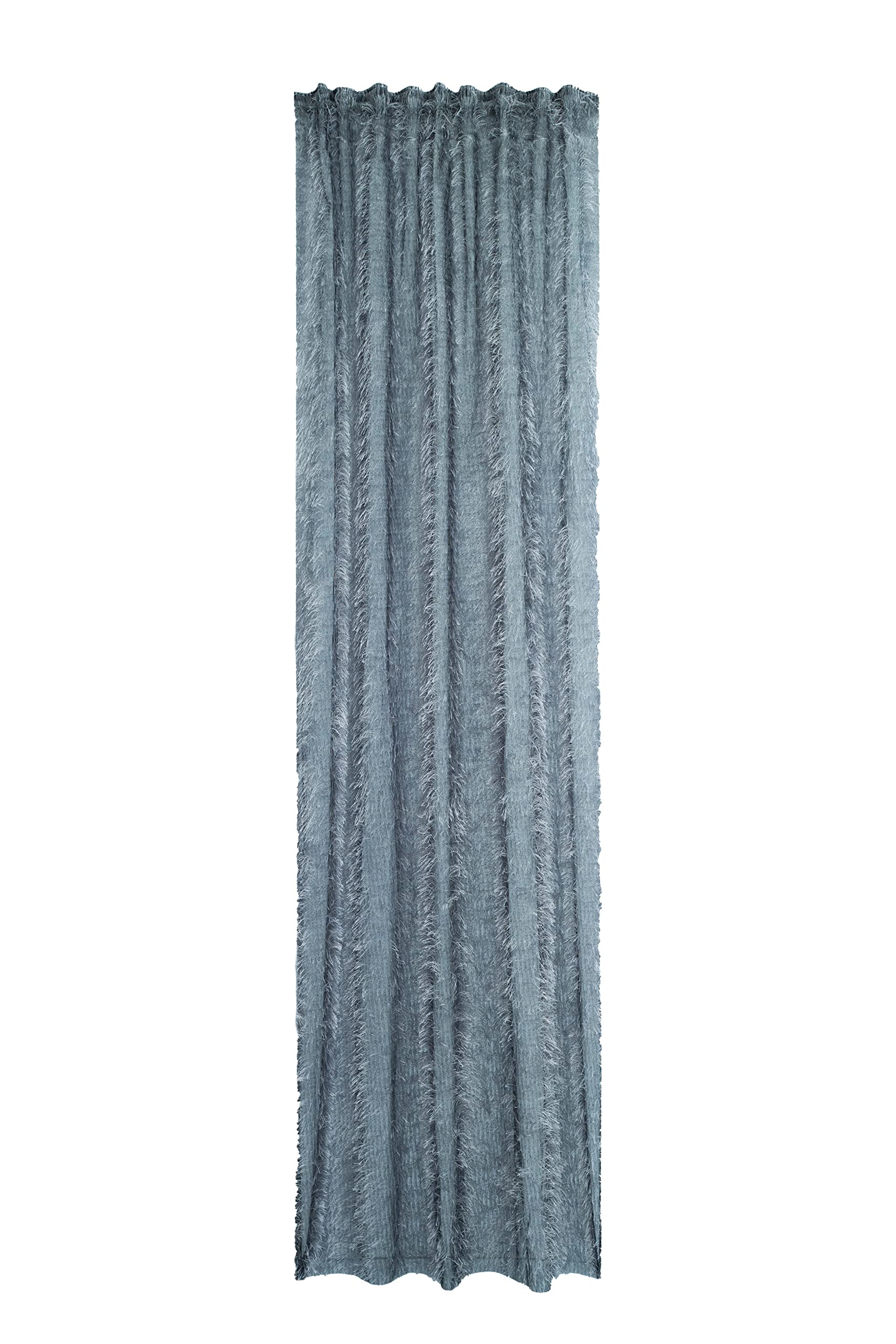 Curtain Silver Grey | Fringe Modern Living Room | Bedroom Children's Room | 140 x 245 cm