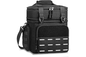 Tactical Lunch Box Cooler Bag - Insulated Lunchbox for Men Women - Expandable Insulated Large Lunch Box, Double Deck Heavy Du
