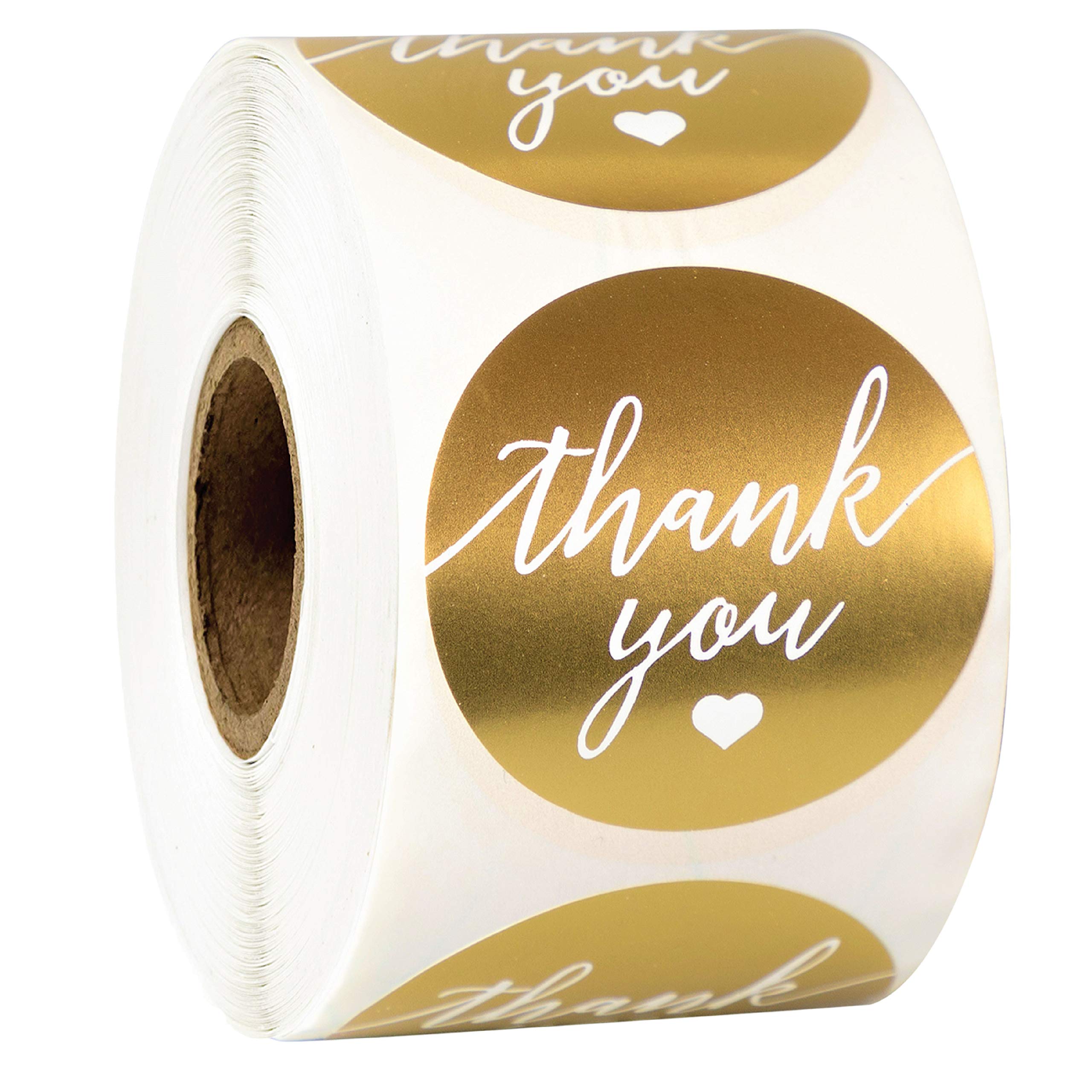 easykart labels 500 Thank You Label Sticker 1.5" Round with Gold and ...