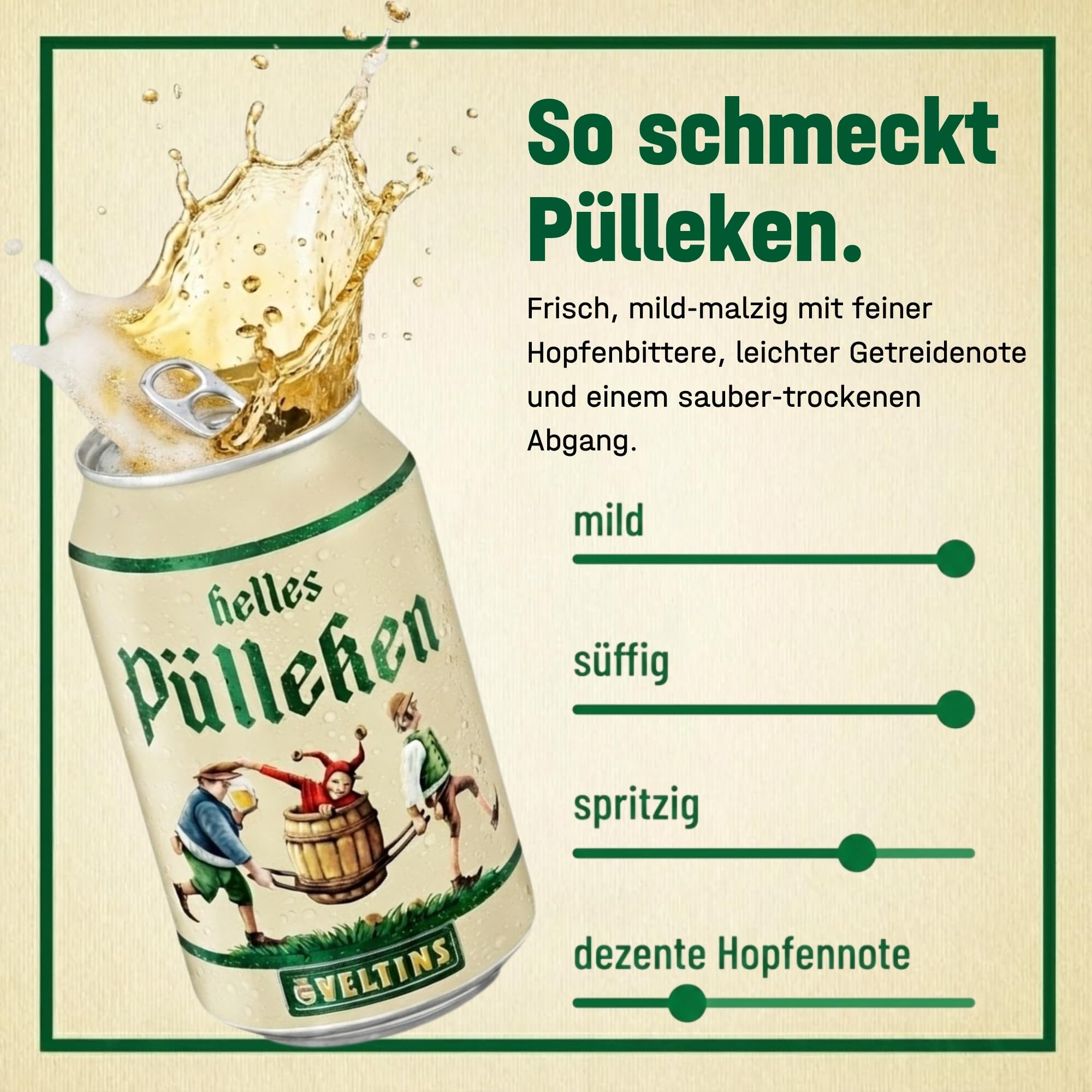 Helles Pülleken, EINWEG (18 x 0.33 l Dose) - Helles Bier – Mild & süffig 6