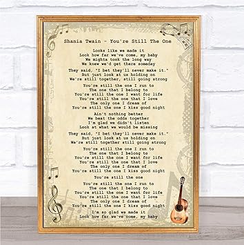 Amazon Com You Re Still The One Song Lyric Guitar Quote Print