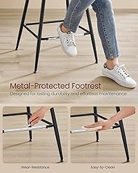 VASAGLE Bar Stools Set of 2, Counter Height Bar