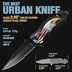 Patriotic Legal Pocket Knife Bald Eagle