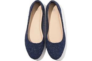 SHUPUA Dress Shoes for Women Round Toe Flats Shoes Lace Ballet Flats Dressy Comfortable Foldable Flats Low Heel