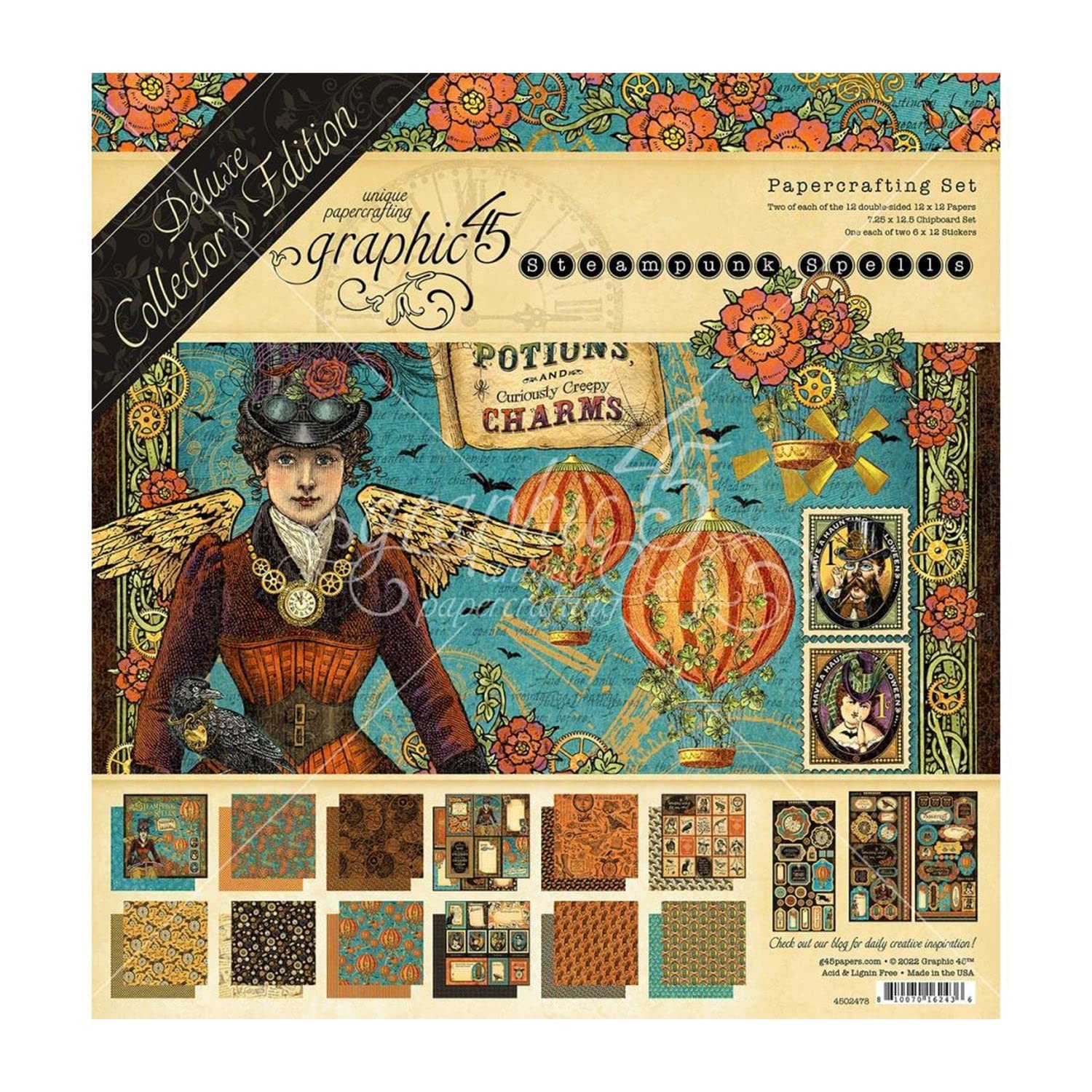Graphic 45 Deluxe Collector's Edition Pack 12"X12"-Steampunk Spells