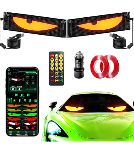 1-2 PCS Devil's Eye LED Screen Light Car Windshield Screen USB Plug-in - Foto 5