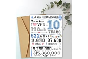 YITLA Birthday Gift 10 Year Old Boy 10th Birthday Card for Boys 10th Birthday Gift Ideas from Mom Dad 10th Birthday Decorations for Boys (10th)