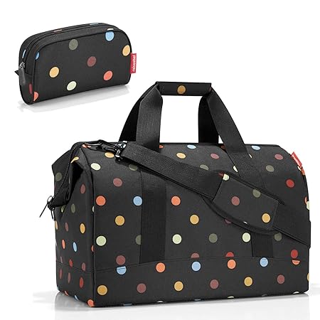 reisenthel Reisetasche Set - Größenauswahl: Allrounder dots Bunte Punkte Plus GRATIS makeupcase (L - groß)