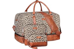 IBFUN Weekender Bags for Women, 21" Weekender Travel Bag, Travel Duffle Bag with Shoe Compartment Carry on Overnight Duffel Bag for Weekend Travel Business Trip, 3PCS