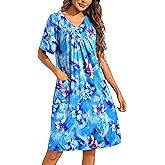 Ekouaer Womens House Dress Floral Print Moo Moos Nightgowns Moomoo Dresses Mumus with Pockets
