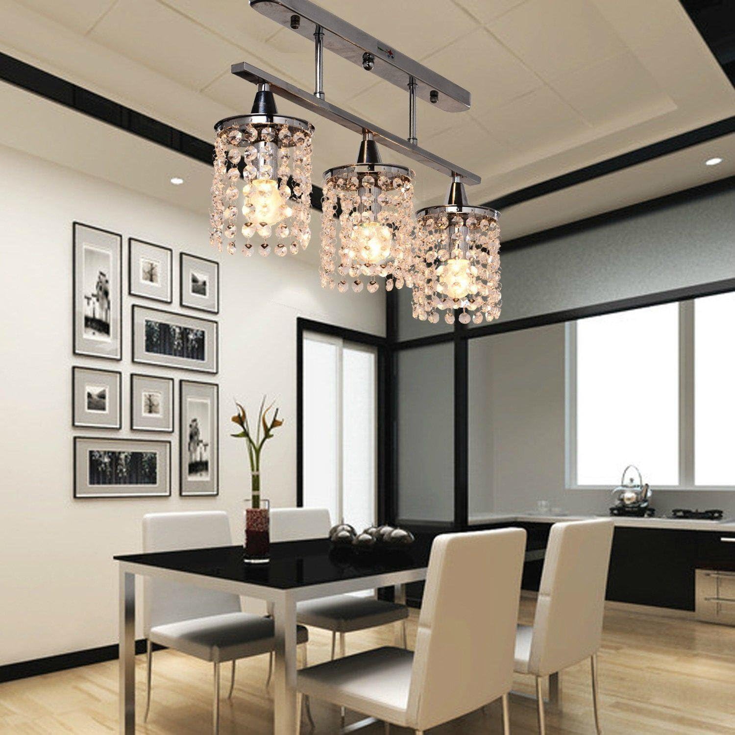 Lfnrr Lightweight 3 Lustre en Cristal) Linéaires with Metal Mounting Brackets Solid, Luminaire Modern encastré Montage au plafond pour l 'entrée Room, Dining Room, Chambre à coucher High Quality