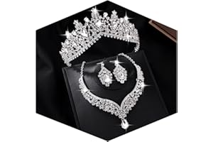 Kamirola Tiaras and Crowns for Women,Tiaras Earrings Necklace, Crystal Bridal Jewelry Set, Costume Party Halloween Prom Pageant Jewelry for Women Girls(TR22)