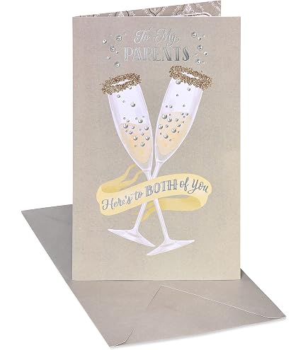 Paperlink Geburtstagskarte Für Mama & Papa – Happy Anniversary, Goldfolie, 15,3x20,3 Cm, Woodland Wonders