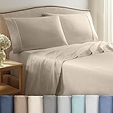 4 Piece Full Sheet Set | 400 Thread Count | Full Size Bed Sheets Set | Lightweight Breathable 100% Cotton Sheets | Wrinkle Resistant & Fade Resistant Sateen Sheets | Silky Soft & Durable | Ivory